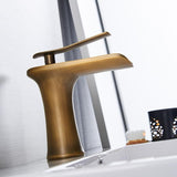 Brass waterfall bathroom faucet - dual water supply pipes