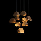 SylvaLeaf Pendant Light Natural Wood Round Leaf Shade - OpalDwell