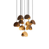 Wood Pendant Light Leaf Silhouette Detail View - OroDwell