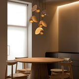 SylvaLeaf Pendant Light Natural Wood Round Leaf Shade - OpalDwell