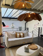 Floral Pendant Light Fabric and Metal Construction - OpalDwell