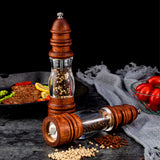 Salt and Pepper Mills natural wood grain finish - OpalDwell