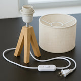 Wooden Tripod Table Lamp for Desk Accent