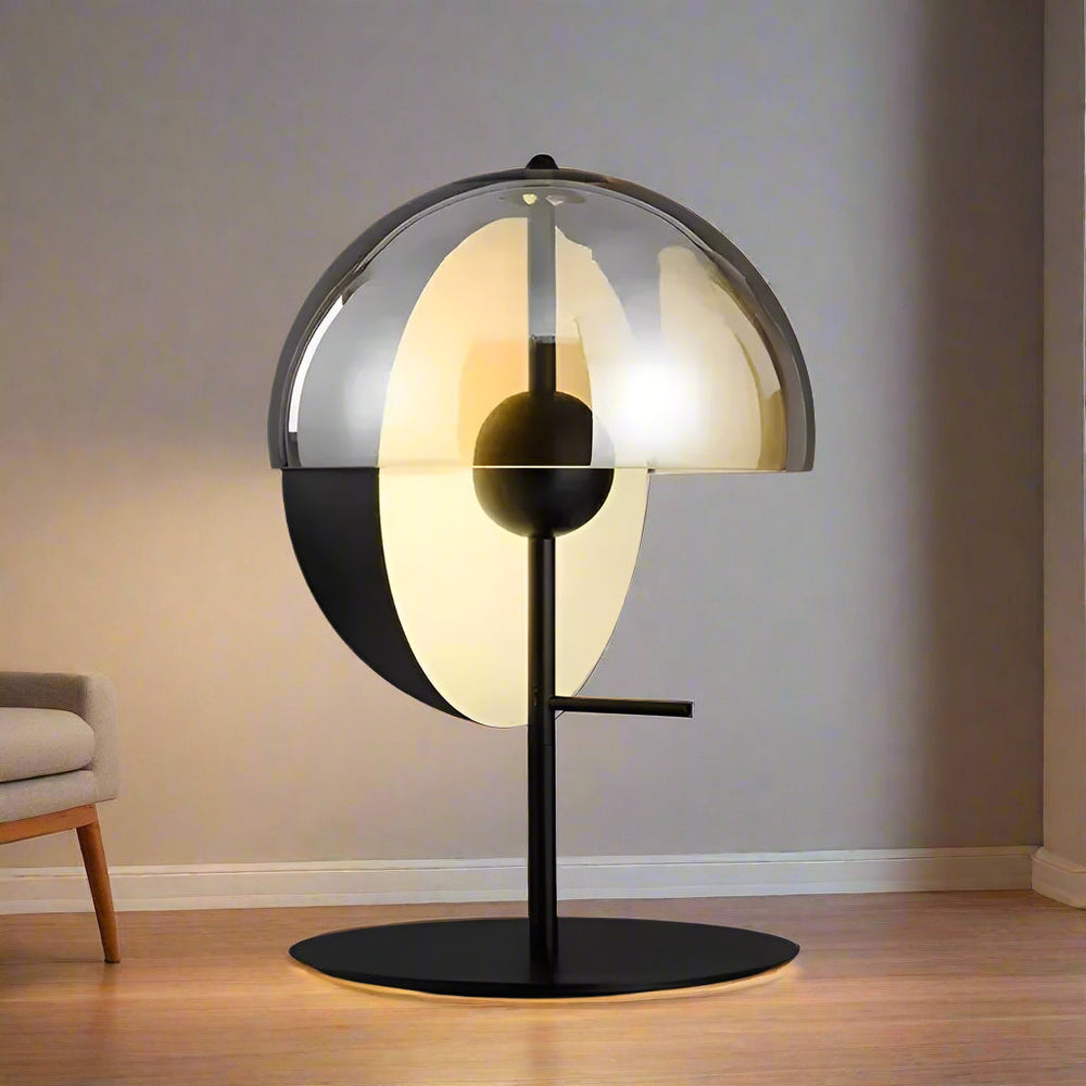 Elegant Modern Iron and Glass Standing Floor Lamp