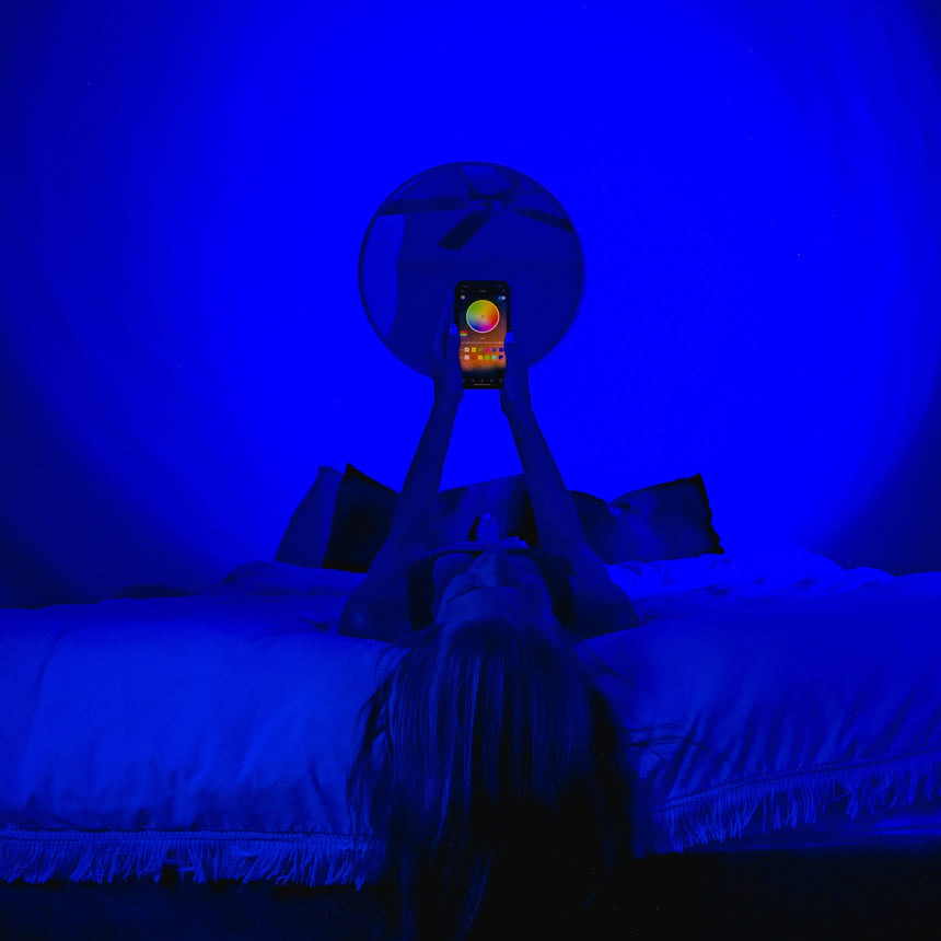 app-controlled color-changing mood lamp for living room accents