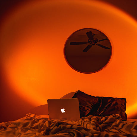 metal-base LED mood lamp for bedroom ambiance