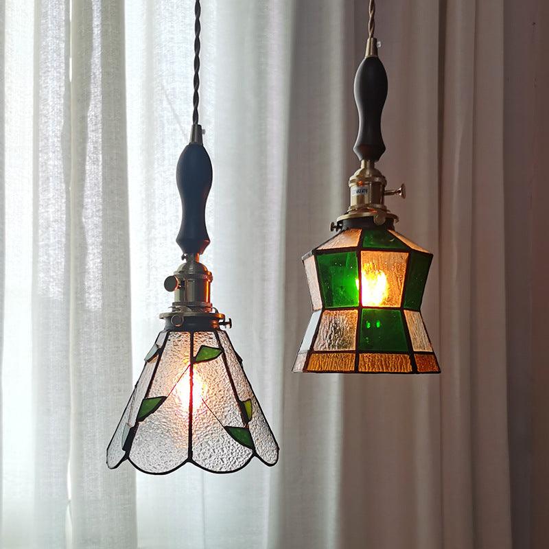 Stained glass pendant light shape variant view