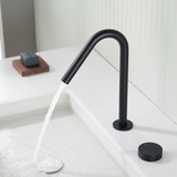 Minimalist basin faucet with 360-degree rotating spout