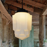 Geometric Frosted Glass Pendant Light For Living Room - OroDwell
