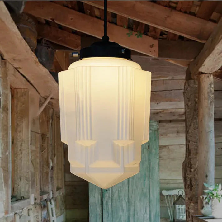 Geometric Frosted Glass Pendant Light For Living Room - OroDwell
