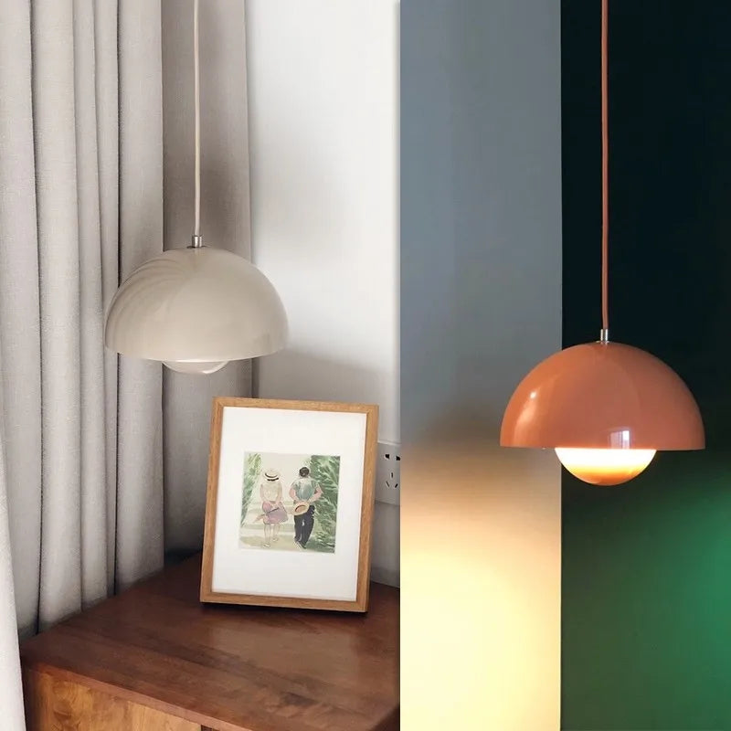 Stone and glass pendant lamp finish close-up