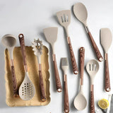 Stainless Steel Utensil Set With Heat-Resistant Silicone Components - OpalDwell