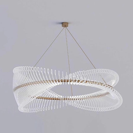 Ring Chandelier Installed Overhead View OpalDwell