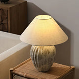 Sculptural ceramic table lamp for living area