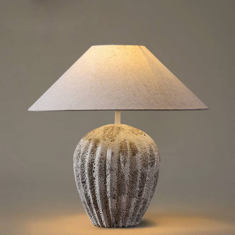 Sculptural ceramic table lamp for living area