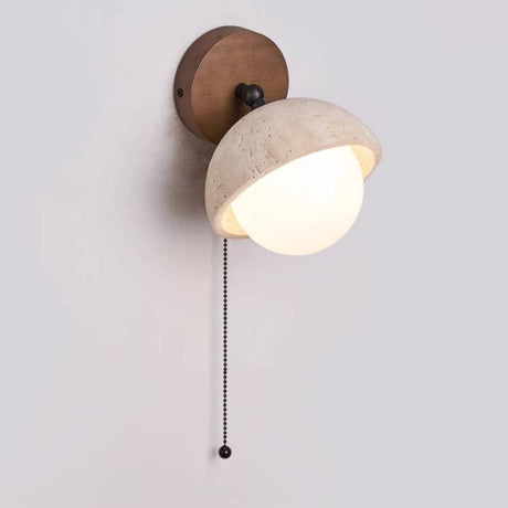 Globe Wall Lamp Beige Finish Detail OpalDwell