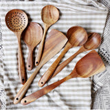 Teak wood utensil set full collection view
