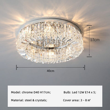 Crystal Chandelier for Staircase Illumination