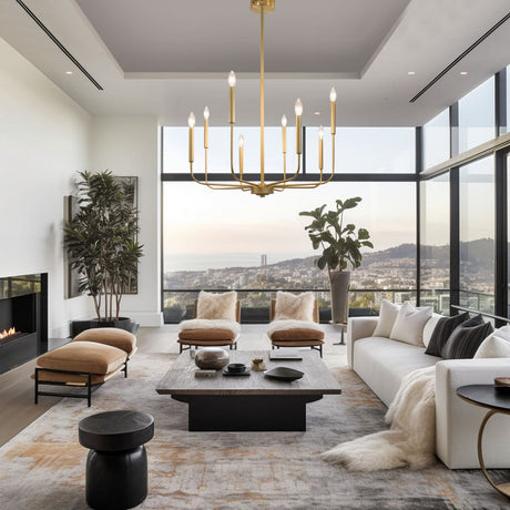 Rowan Farmhouse Candle Chandelier for Dining Room