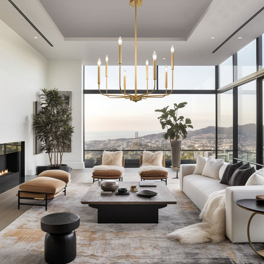 Rowan Farmhouse Candle Chandelier for Dining Room