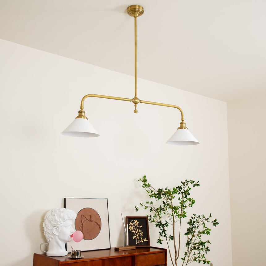 Vintage Glass Pendant Light Close-Up Angle