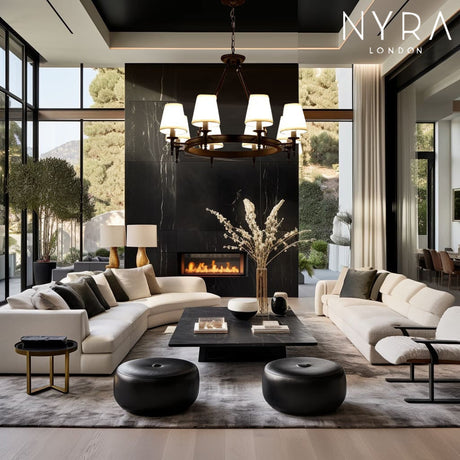 fabric chandelier warm ambient glow for living room