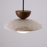 Circular Travertine Pendant Light Fixture