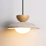 Travertine Wood Pendant Light Home Decor