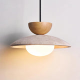 Travertine Glass Pendant Light for Bedside Lighting