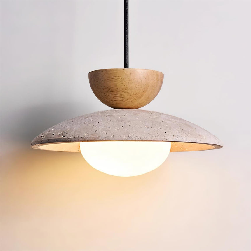 Travertine Glass Pendant Light for Bedside Lighting