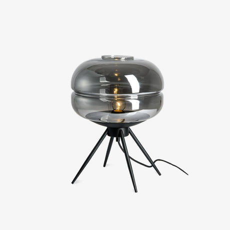 Amber glass table lamp for nightstand