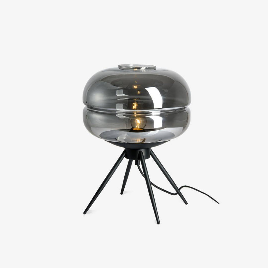 Amber glass table lamp for nightstand