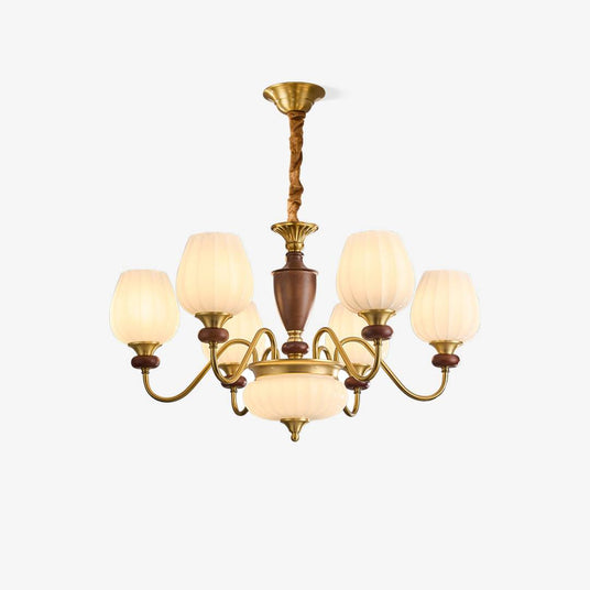 Gold Walnut Chandelier for Dining Room