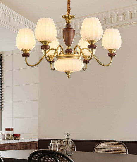 Walnut Chandelier for Bedroom Decor OpalDwell