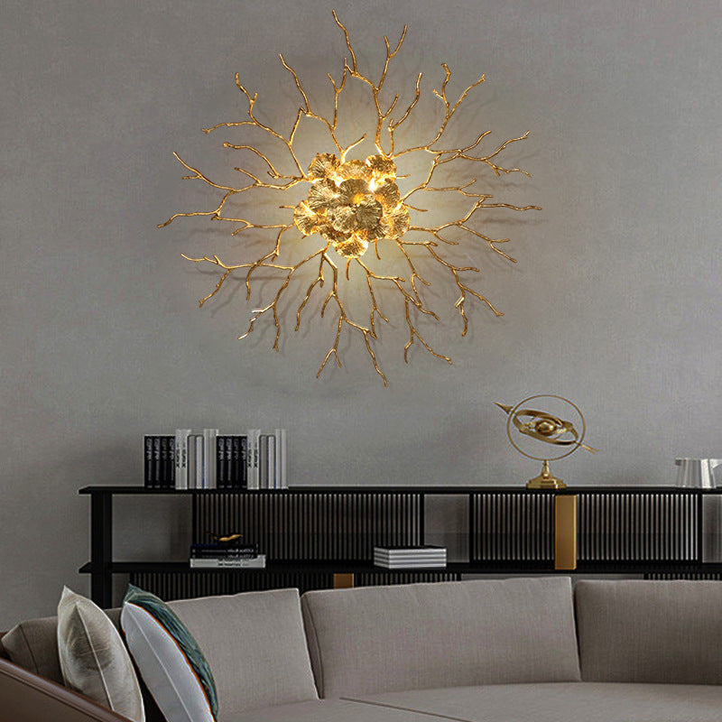 Gold Finish Wall Light for Home Interior