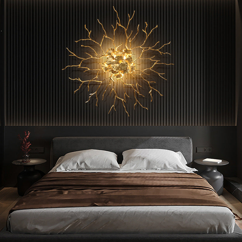 Gold Wall Lamp LED Branching Design for Bedroom