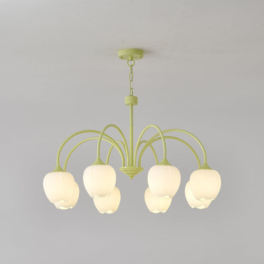 Chandelier Five-Lampshade Configuration View - OroDwell