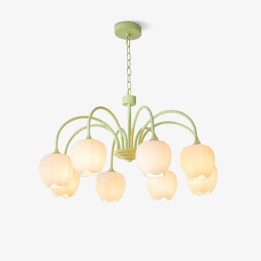 Chandelier Five-Lampshade Configuration View - OroDwell