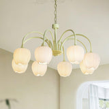 Metal And Glass Chandelier With Floral Design - OroDwell