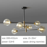 Quayside Chandelier - Amber Glass Ball Shade Option