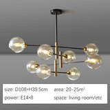 Quayside Chandelier - Smoky Gray Glass Ball Shade Option