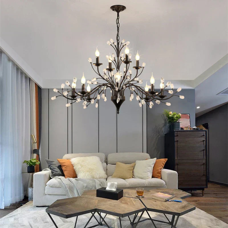 adjustable chain crystal pendant lamp