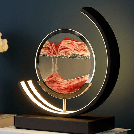 Hourglass Sands Metal Desk Lamp – warm glow accent design | OroDwell