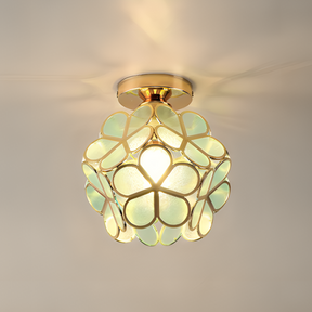 FloraLume Floral Glass Ceiling Light for Hallway