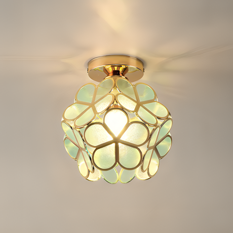FloraLume Floral Glass Ceiling Light for Hallway