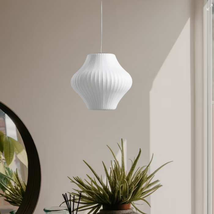 Silk and Steel Pendant Lamp for Modern Interiors