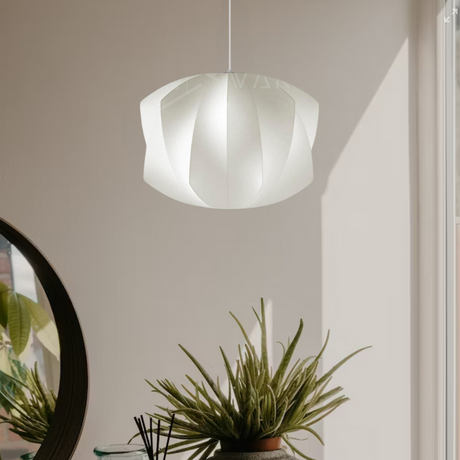 Nordic semi-wood pendant light for living room accents