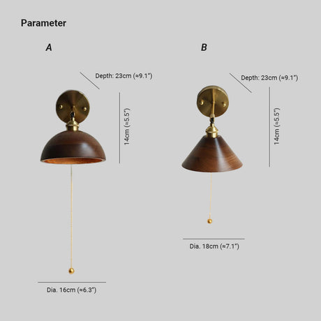 Aureo Vintage-Style Wood Wall Lamp hardwire installation view - OpalDwell