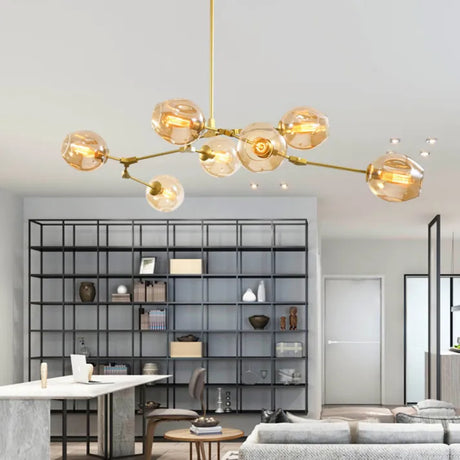 LustraNova Glass Bubble Pendant Light With Branching Arms Ambient Lighting - OpalDwell