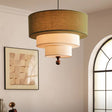 Layered Fabric Pendant Light Drum Ceiling Fixture OpalDwell
